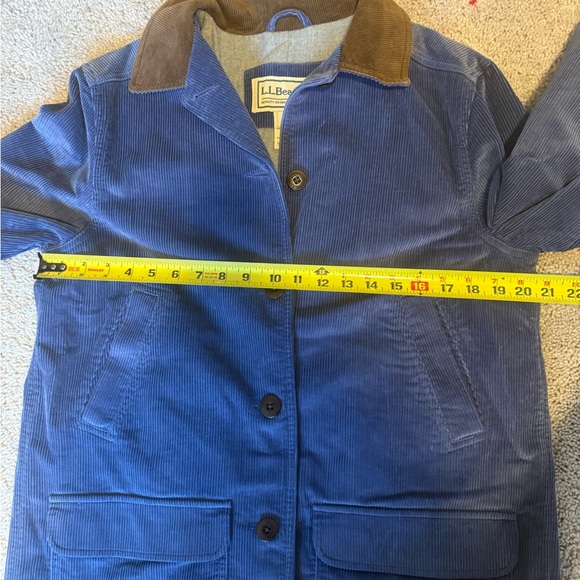 VTG L.L. Bean Corduroy Lined Chore Barn Jacket Coat Blue Womens Canvas SZ M Mint - Picture 6 of 7